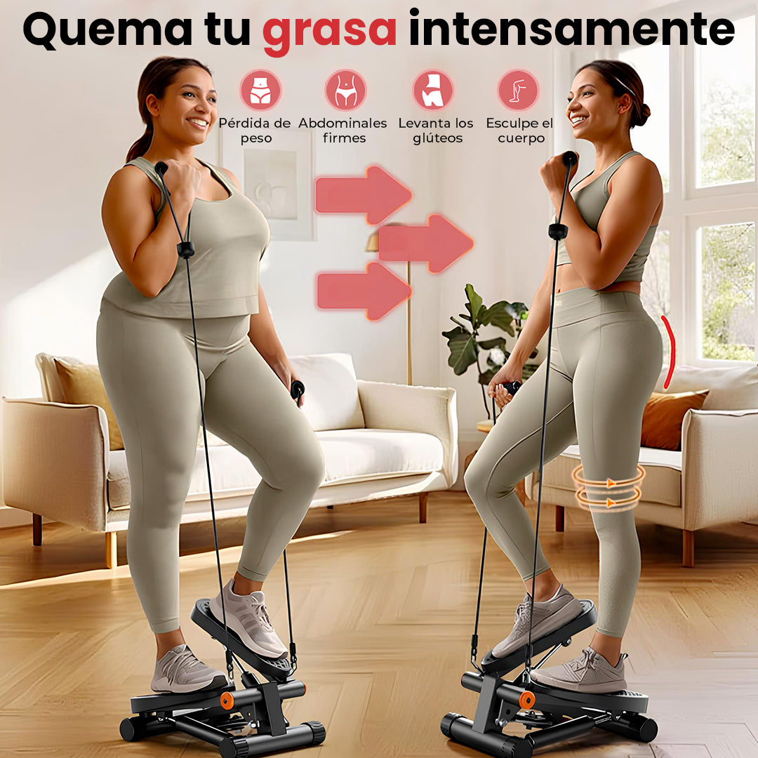 SYNXIN stepper 2 en 1 - entrenamiento de fuerza para piernas, brazos y glúteos con pantalla LCD