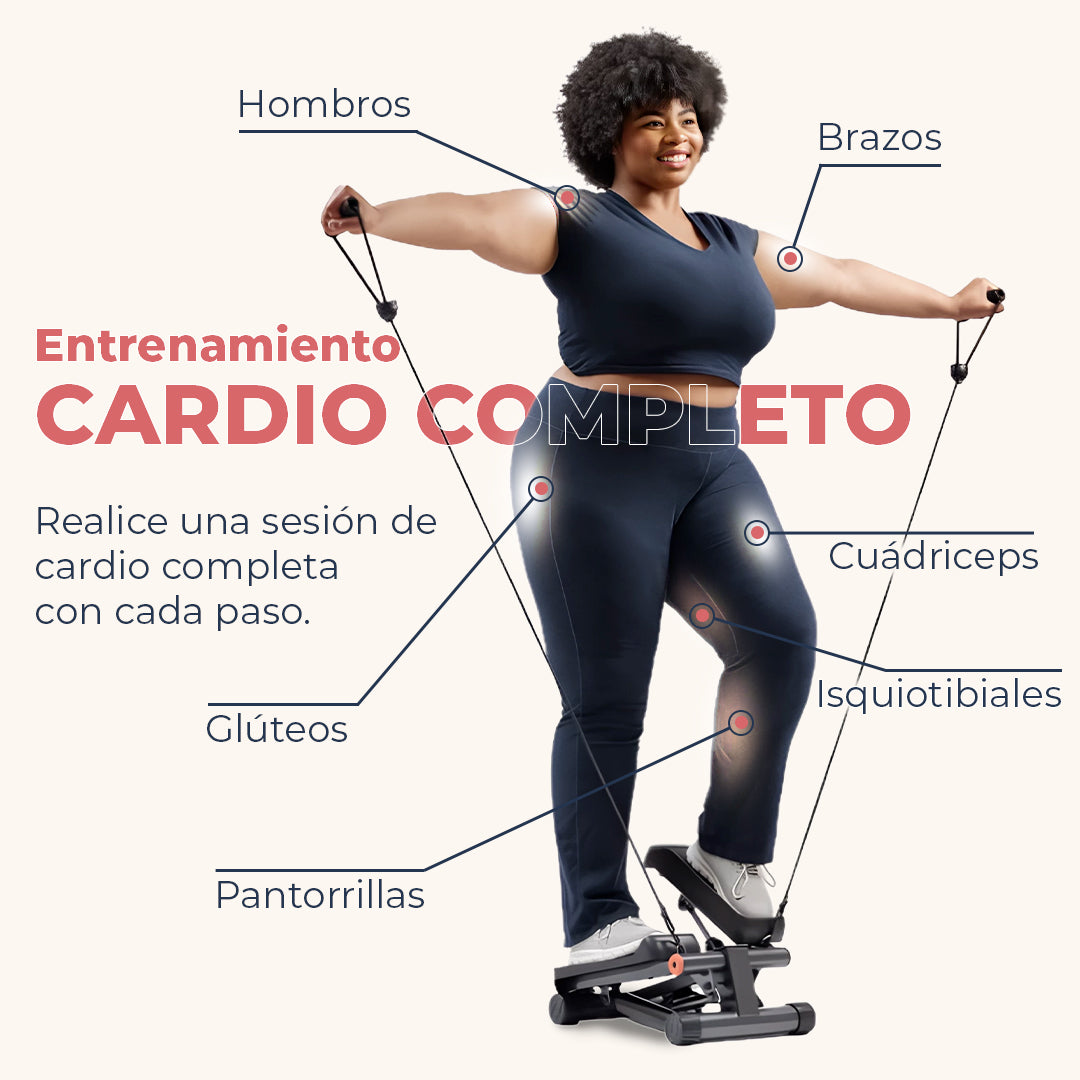 SYNXIN stepper 2 en 1 - entrenamiento de fuerza para piernas, brazos y glúteos con pantalla LCD