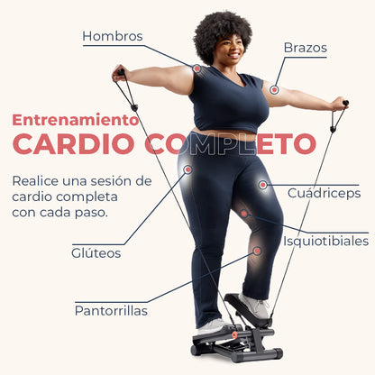 SYNXIN stepper 2 en 1 - entrenamiento de fuerza para piernas, brazos y glúteos con pantalla LCD